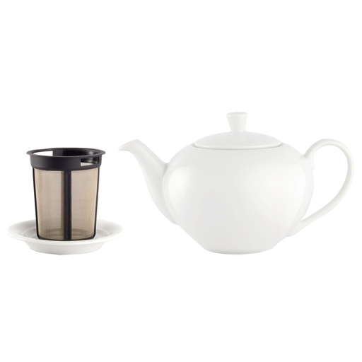 [B/00081] Finum théière en porcelaine avec filtre et plateau d'égouttage 0,45L